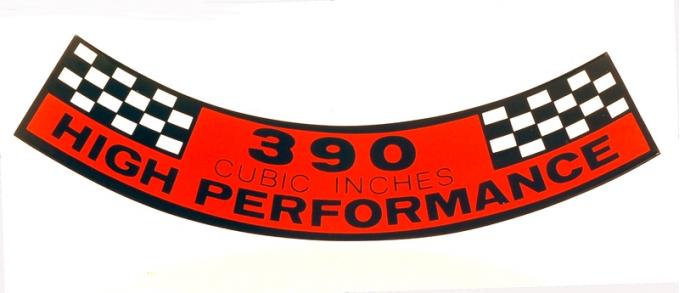 Dennis Carpenter Decal - Air Cleaner - 390 CID - High Performance - 1961-69 Ford Car   DF-322