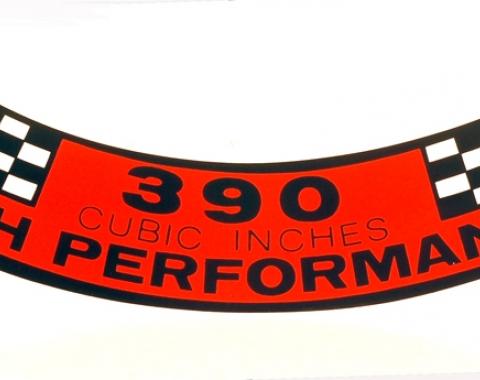 Dennis Carpenter Decal - Air Cleaner - 390 CID - High Performance - 1961-69 Ford Car   DF-322