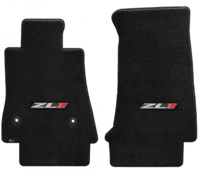 Camaro Floor Mats, 2 Piece Lloyd® Velourtex™, with Camaro ZL1, Ebony, 20162019