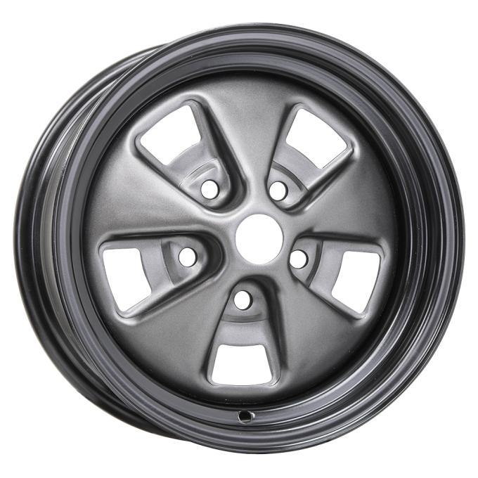 Wheel Vintiques 14x6 25 Series Mercury Cougar 1969-70 Black Outer/Argent 5x4.5" bolt 4" backspace 25-461204-BA