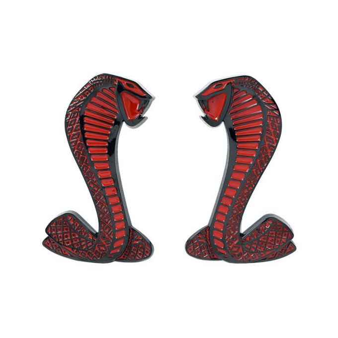 Daniel Carpenter 1994-04 Cobra Snake Fender Emblem - Black Chrome Red F4SS-16228-BCR