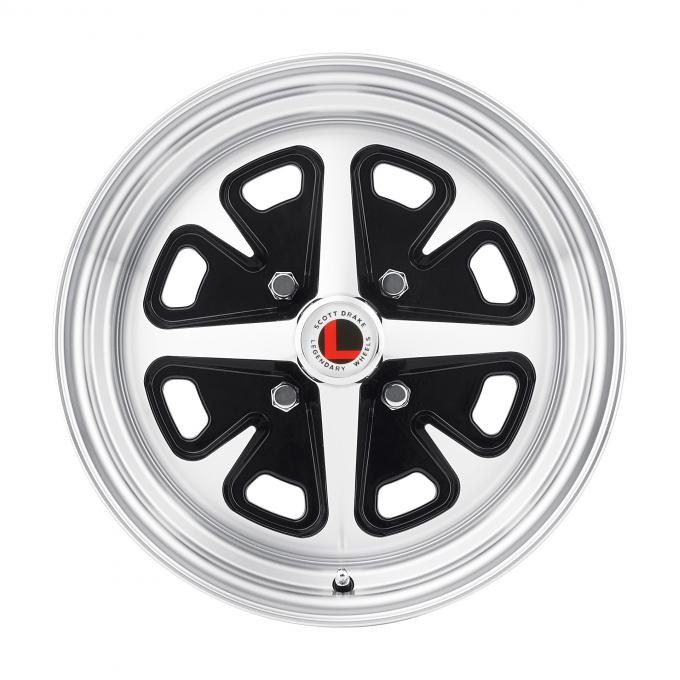 Legendary Wheels 1964-1973 Ford Mustang 15 X 6 Magnum 400, 4 on 4.5 BP, 3.75" BS, Gloss Black / Machined LW40-50644A