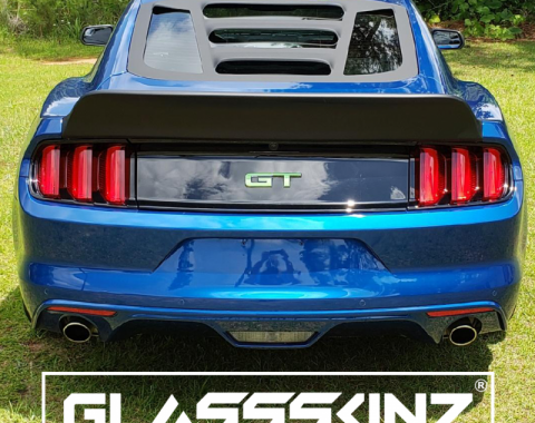 GlassSkinz 2015-2020 Mustang  Tekno 2 rear window valance / louver TEKNO2S550