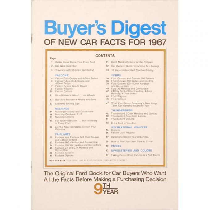 Dennis Carpenter Sale Brochure - 1967 Ford Car CA-6730-2