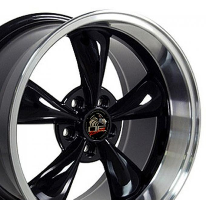 Machined Lip Black Replica Wheels fit Ford Mustang (Bullitt style) 17x10.5