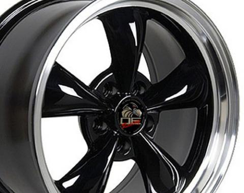 Machined Lip Black Replica Wheels fit Ford Mustang (Bullitt style) 17x9