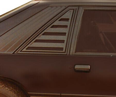 Mustang Side Window Louver, Black ABS Textured, 1979-1987