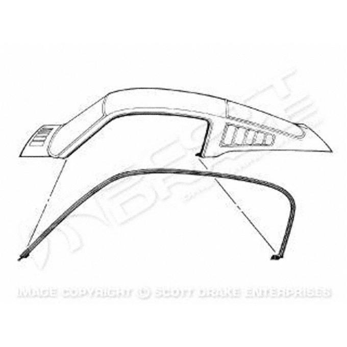 Goodmark Industries 1965 Ford Mustang Roof Panel Weatherstrip GMK302053765P