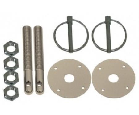 Aluminum Hood Pin Kit, Silver