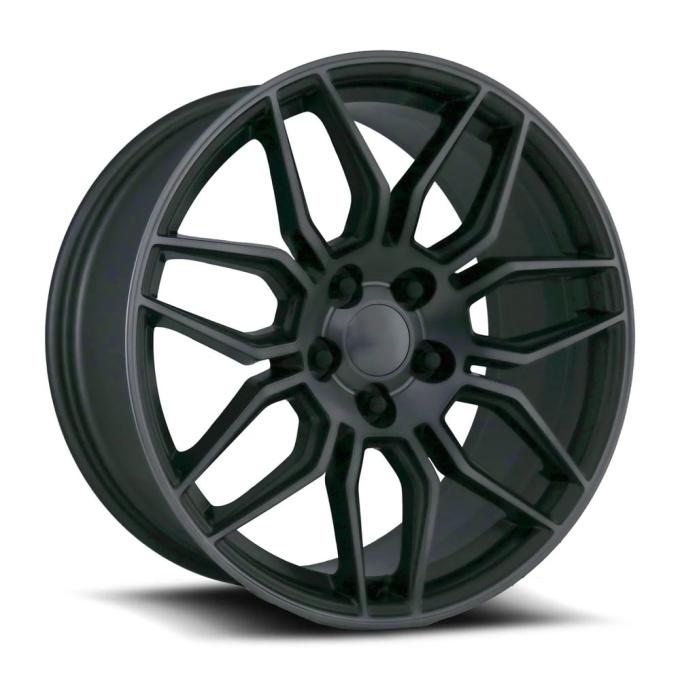Factory Reproductions FR 401 &ndash; C8 Z06 Corvette Replica Wheels 19x8.5 5x120 +52 HB 66.9 C8 Z06 Titanium Grey Mf/Dark Clear with Cap 401985402027F