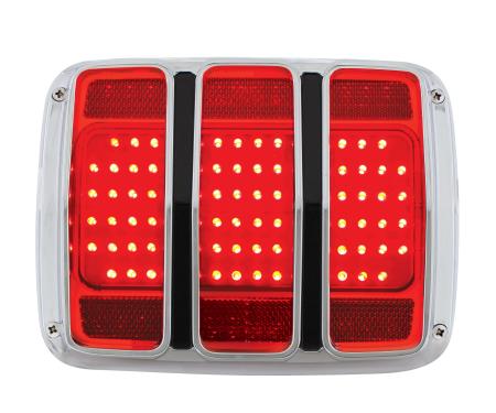 United Pacific 68 LED Tail Light W/Chrome Housing & Rim For 1964.5-66 Ford Mustang FTL6411LED