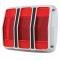 United Pacific 68 LED Tail Light W/Chrome Housing & Rim For 1964.5-66 Ford Mustang FTL6411LED