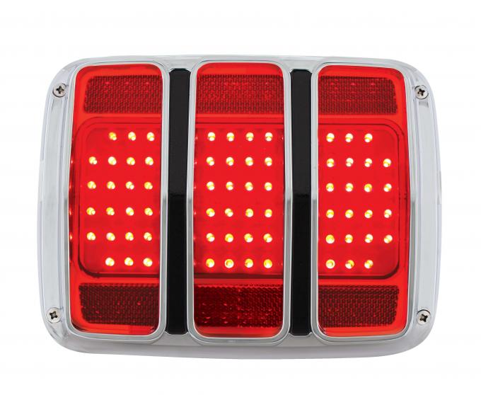 United Pacific 68 LED Tail Light W/Chrome Housing & Rim For 1964.5-66 Ford Mustang FTL6411LED