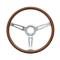Volante S6 Classic Steering Wheel, with Slotted Chrome Spokes & Wood Grip BLEM