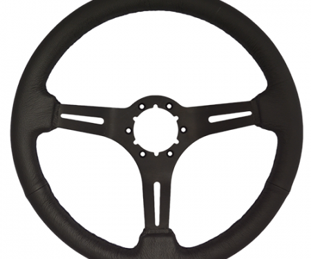 Volante S6 Sport Steering Wheel, with Black Spokes & Leather Grip