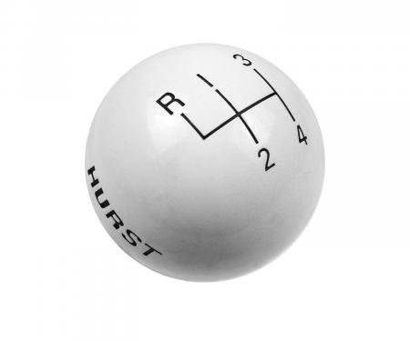 Hurst Shift Knob, 4-Speed Pattern, White 1637626