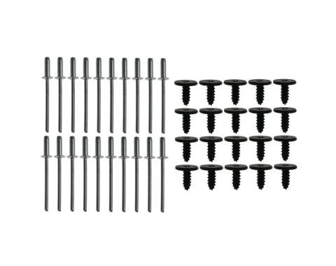 Redline Restomotive® 1964-1966 Ford Mustang Fastback Roof Rail Seal Hardware Set