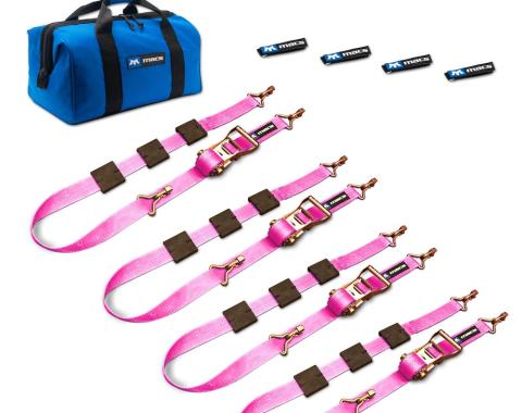 Race Ramps 2 x 10 Tire Block Strap Pack with VersaTie Track Ends - Pink 519001