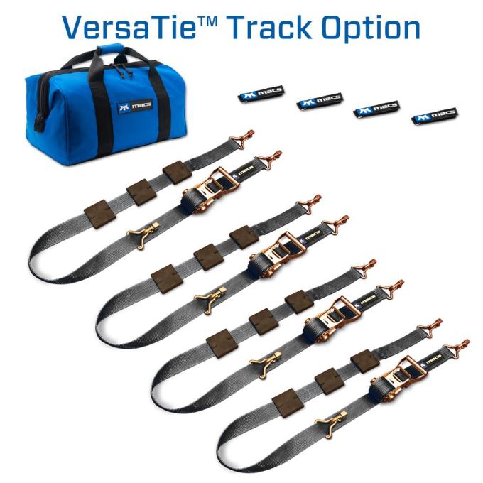 Race Ramps 2 x 10 Tire Block Strap Pack with VersaTie Track Ends - Black 511001
