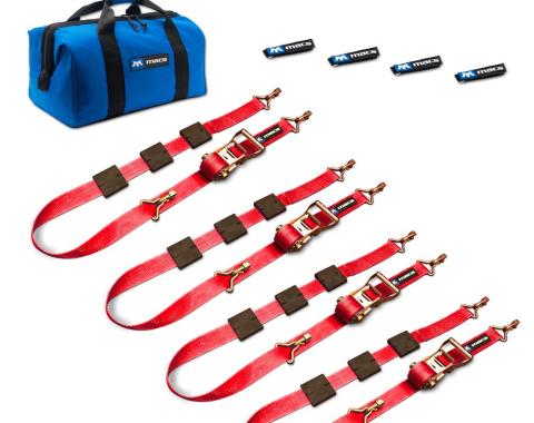 Race Ramps 2 x 10 Tire Block Strap Pack with VersaTie Track Ends - Red 513001