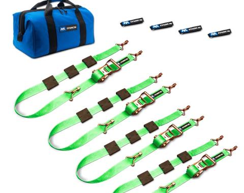 Race Ramps 2 x 10 Tire Block Strap Pack with VersaTie Track Ends - Lime Green 515001
