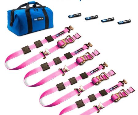 Race Ramps 2 x 10 Tire Block Strap Pack with E-Track Ends - Pink 519002