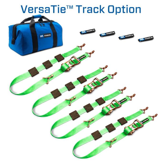 Race Ramps 2 x 10 Tire Block Strap Pack with VersaTie Track Ends - Lime Green 515001