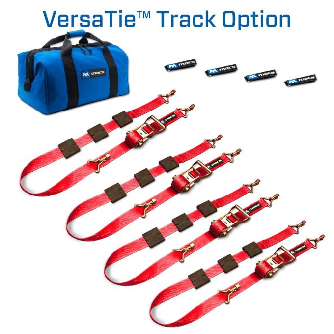Race Ramps 2 x 10 Tire Block Strap Pack with VersaTie Track Ends - Red 513001