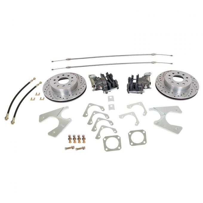 Mustang Rear Wheel Drum-to-Disc Brake Conversion Kit, Drilled & Slotted Rotors, 1957-1987