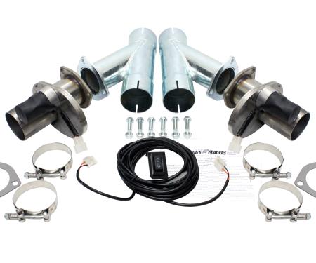 Doug's Headers Electric Exhaust Cutout with Hook-Up Kit for 2 1/2" Tubing (Pair) DEC250AK
