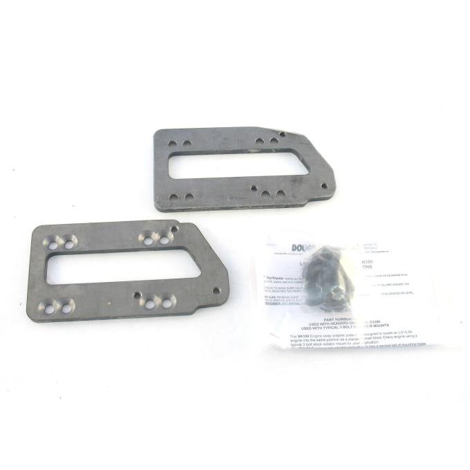 Doug's Headers Motor Mount Adapter Plate Kit for LS1/LS6 GM engines into 67-81 Camaro 64-72 Chevelle SK100