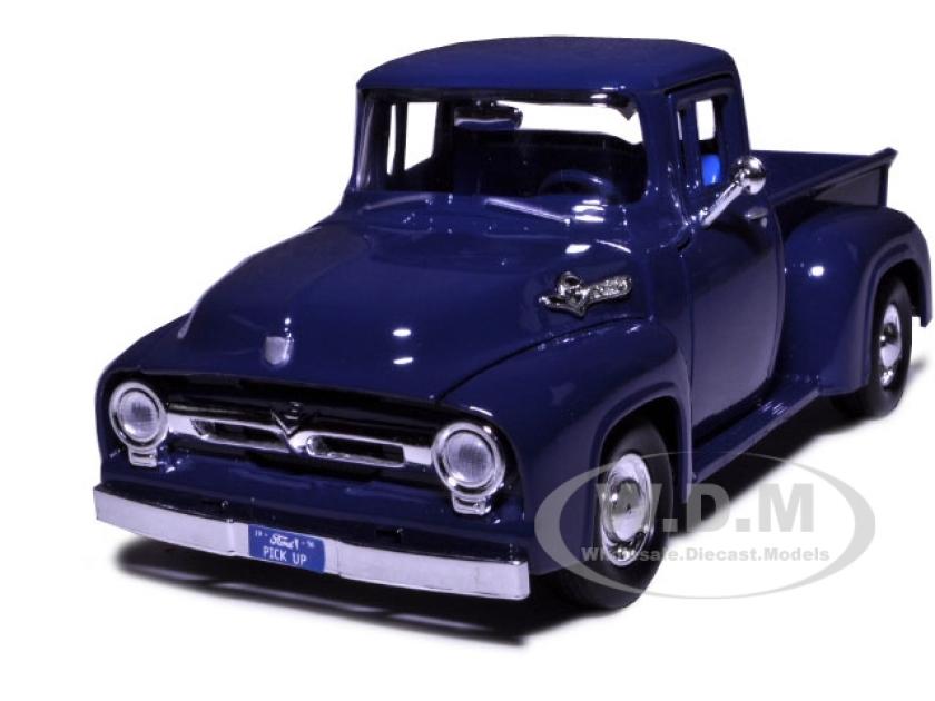 No185 ミニカー1/24 1956 FORD F-100 PICKUP 1956 Ford F-100 Pickup Blue 1/24 Diecast Model Car | Mustang