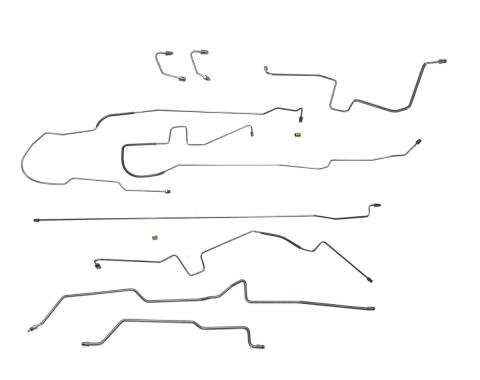 1996-06 Jeep Wrangler (TJ) Non-ABS Complete Brake Line Kit 9pc, Stainless