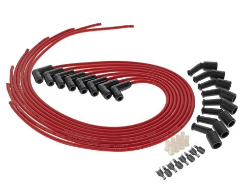 Taylor Cable LS Engines Universal 8mm Spiro-Pro Black Ceramic Boots Spark Plug Wire Set, 90&deg; Spark Plug Boot Angle, Red 75261-B