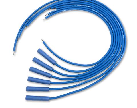 Taylor Cable Universal 8mm High Energy Spark Plug Wire Set, 6 Cylinders, 180&deg; Spark Plug Boot Angle, Blue 60645