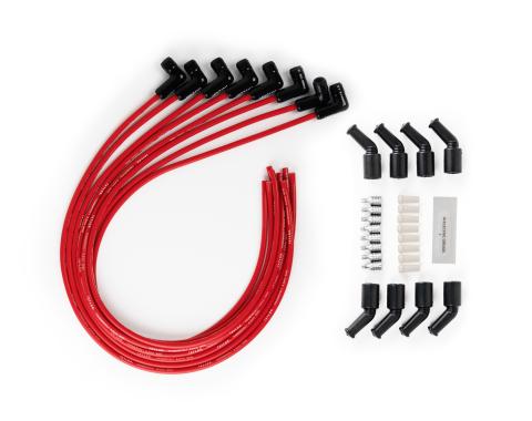 Taylor Cable LS Engines Universal 8.2mm ThunderVolt Black Ceramic Boots Spark Plug Wire Sets, 90&deg; Spark Plug Boot Angle, Red 85261-B