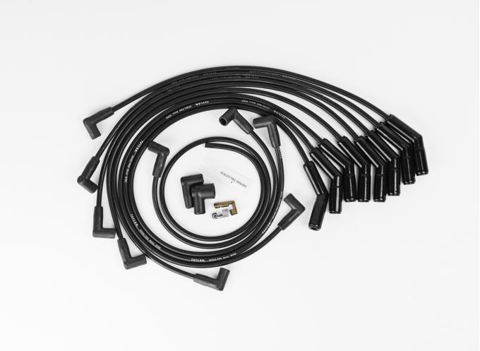 Taylor Cable Ford Small Block Race Fit 8mm Spiro-Pro Black Ceramic Boots Spark Plug Wire Set with Over Valve Cover DSI Fitment, Over Valve Covers DSI Installation Configuration 75058-B