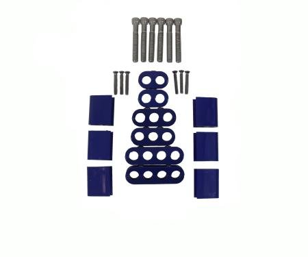 Taylor Cable Universal V8 Vertical Wire Loom Kit, 10.4mm Spark Plug Wire Dimension, Blue 42563