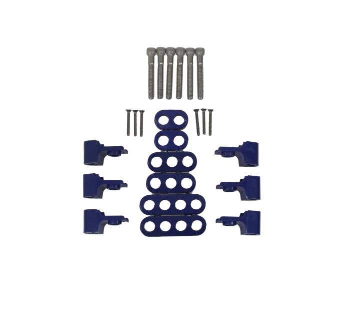 Taylor Cable Universal V8 Horizontal Wire Loom Kit, 10.4mm Spark Plug Wire Dimension, Blue 42561