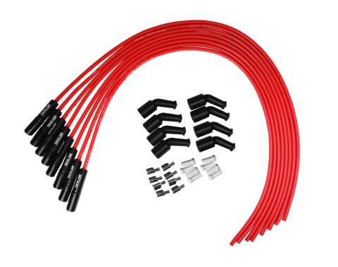 Taylor Cable LS Engines Universal 8mm Spiro-Pro Black Ceramic Boots Spark Plug Wire Set, 180&deg; Spark Plug Boot Angle, Red 75265-B