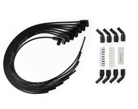 Taylor Cable LS Engines Universal 8mm Spiro-Pro Black Ceramic Boots Spark Plug Wire Set, 90&deg; Spark Plug Boot Angle, Black 75061-B