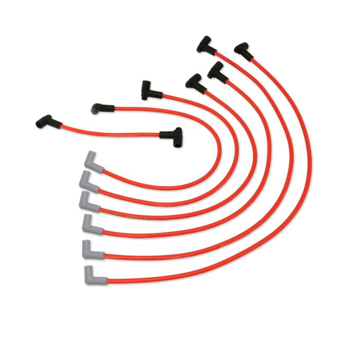 Taylor Cable 1989-95 Ford Thunderbird/Mercury Cougar 3.8L Supercharged V6 8.2mm Thundervolt Spark Plug Wire Set, Red, 135&deg; Spark Plug Boot Angle 84269