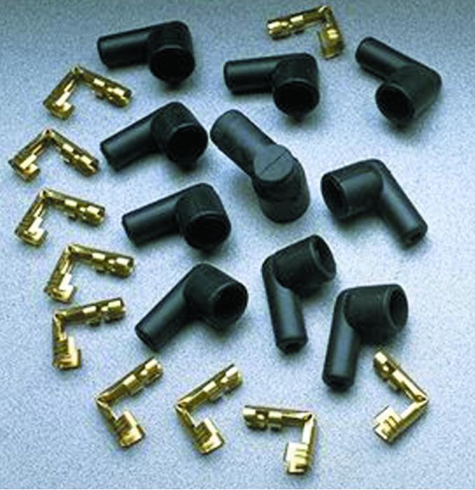 Taylor Cable 90&deg; Distributor & Coil Boot/Terminal Kit for 7-9mm Spark Plug Wires (Socket Style) 46057