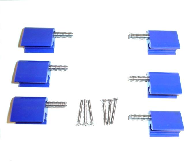 Taylor Cable Chevy Big Block/Most Ford Mounting Brackets for Clamp Style Wire Separators, Vertical Orientation, Blue 42766