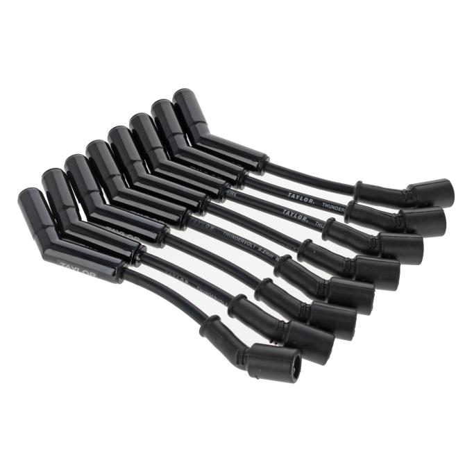 Taylor Cable LS Engines Race Fit 8.2mm Thundervolt Black Ceramic Boots Spark Plug Wire Set 9.5" Lengths Car Header Fitment 85045-B