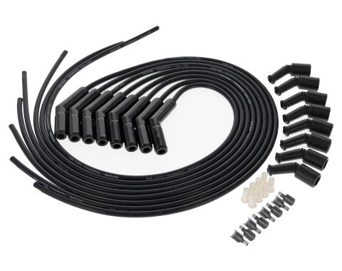 Taylor Cable LS Engines Universal 8.2mm ThunderVolt Black Ceramic Boots Spark Plug Wire Sets, 135&deg; Spark Plug Boot Angle, Black 85063-B