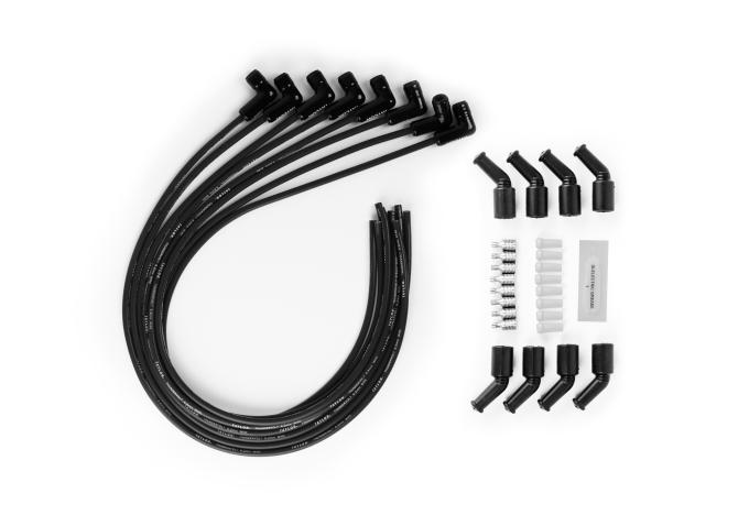Taylor Cable LS Engines Universal 8.2mm ThunderVolt Black Ceramic Boots Spark Plug Wire Sets, 90&deg; Spark Plug Boot Angle, Black 85061-B