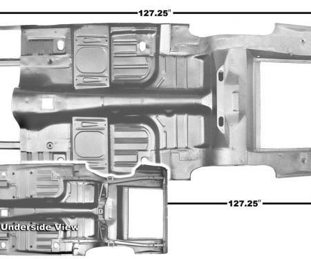 Ford Mustang 1-Piece Floor/Trunk Pan, Coupe/Fastback, 1965-1968 