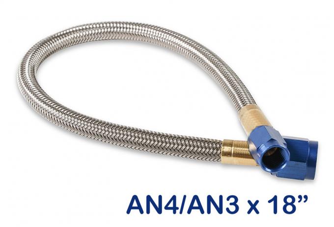 NOS Stainless Steel Braided Hose -4AN to -3AN 18" Blue 15345NOS