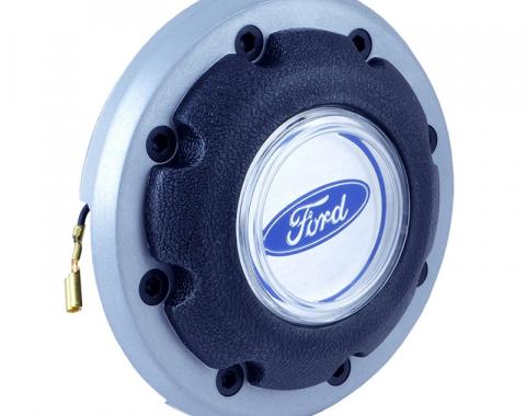 Dennis Carpenter Horn Button with Silver Outer Ring - 1978-86 Ford Truck, 1978-86 Ford  Bronco, 1979-82 Ford Mustang D8TZ-13A805-A